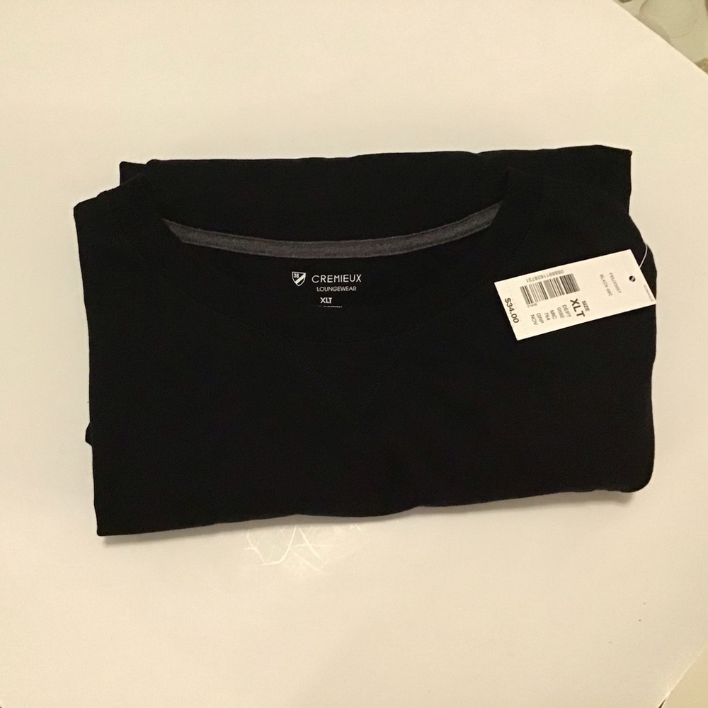 Daniel Cremieux  NWT $34 Shirt XLT Black Long Slv Loungewear
